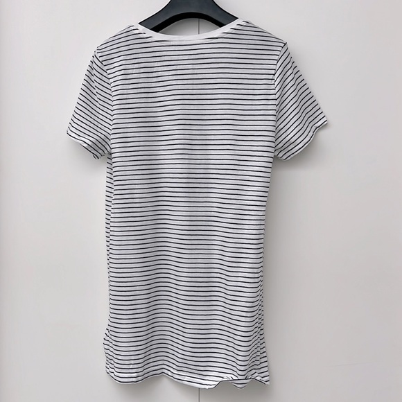 GAP | White & Black Stripe Cotton Blend Favorite Tee T-Shirt - Picture 5 of 7